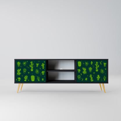 DESERT GREEN 2-dörrars TV-bänk i svart finish