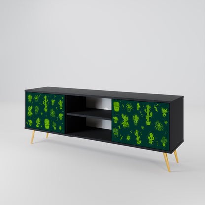 DESERT GREEN 2-dörrars TV-bänk i svart finish
