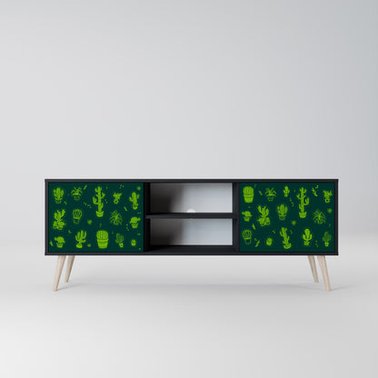 DESERT GREEN 2-dörrars TV-bänk i svart finish
