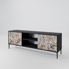 PASSING TIME 2-Door TV Stand in Black Finish