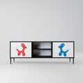 CHILDHOOD MEMORY 2-Door TV Stand in Black Finish