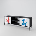 CHILDHOOD MEMORY 2-Door TV Stand in Black Finish