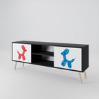 CHILDHOOD MEMORY 2-Door TV Stand in Black Finish