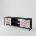 AUTUMN FRAGILITY 2-Door TV Stand in Black Finish