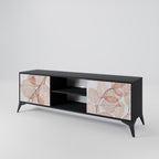 AUTUMN FRAGILITY 2-Door TV Stand in Black Finish