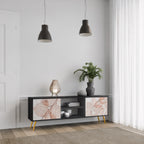 AUTUMN FRAGILITY 2-Door TV Stand in Black Finish