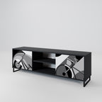 BIKE ENERGY 2-Door TV Stand in Black Finish