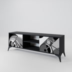 BIKE ENERGY 2-Door TV Stand in Black Finish