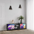 BIKE DREAMS 2-Door TV Stand in Black Finish