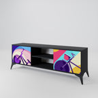 BIKE DREAMS 2-Door TV Stand in Black Finish