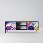 BIKE DREAMS 2-Door TV Stand in Black Finish