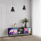 BIKE DREAMS 2-Door TV Stand in Black Finish