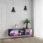 BIKE DREAMS 2-Door TV Stand in Black Finish