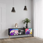 BIKE DREAMS 2-Door TV Stand in Black Finish