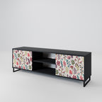 AUTUMN SUNDRIES 2-Door TV Stand in Black Finish