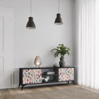 AUTUMN SUNDRIES 2-Door TV Stand in Black Finish