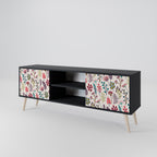 AUTUMN SUNDRIES 2-Door TV Stand in Black Finish