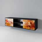 TRACES OF AUTUMN 2-Door TV Stand in Black Finish