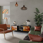 TRACES OF AUTUMN 2-Door TV Stand in Black Finish