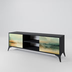 MORNING BY THE LAKE 2-Door TV Stand in Black Finish