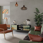 MORNING BY THE LAKE 2-Door TV Stand in Black Finish