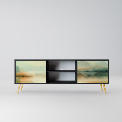 MORNING BY THE LAKE 2-dörrars TV-bänk i svart finish