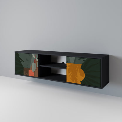 TROPICAL COMPOSITION 2-dörrars TV-bänk i svart finish