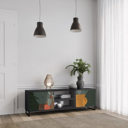 TROPICAL COMPOSITION 2-dörrars TV-bänk i svart finish