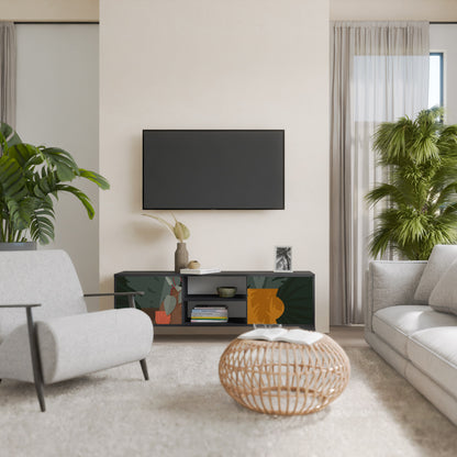 TROPICAL COMPOSITION 2-dörrars TV-bänk i svart finish