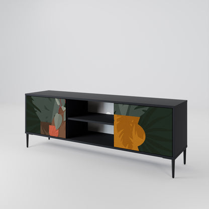 TROPICAL COMPOSITION 2-dörrars TV-bänk i svart finish
