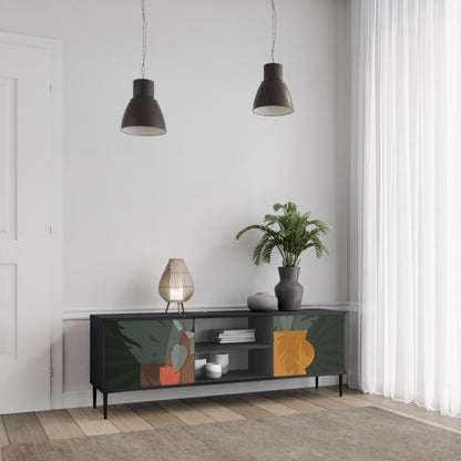 TROPICAL COMPOSITION 2-dörrars TV-bänk i svart finish