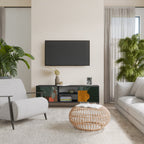 TROPICAL COMPOSITION 2-Door TV Stand in Black Finish