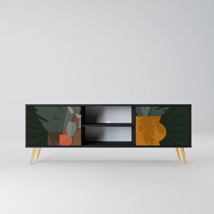 TROPICAL COMPOSITION 2-dörrars TV-bänk i svart finish