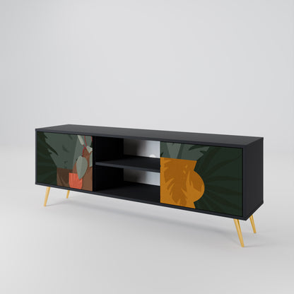 TROPICAL COMPOSITION 2-dörrars TV-bänk i svart finish