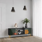 TROPICAL COMPOSITION 2-Door TV Stand in Black Finish