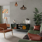 TROPICAL COMPOSITION 2-Door TV Stand in Black Finish