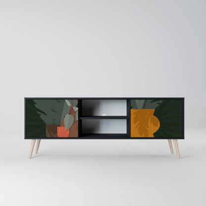 TROPICAL COMPOSITION 2-dörrars TV-bänk i svart finish