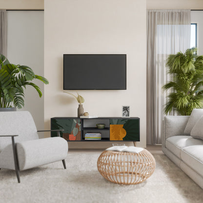 TROPICAL COMPOSITION 2-dörrars TV-bänk i svart finish