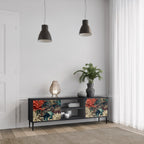 SPROUTING GRACE 2-Door TV Stand in Black Finish