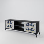 MAJESTIC STEED 2-Door TV Stand in Black Finish