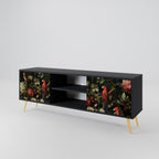AVIAN GREENERY 2-Door TV Stand in Black Finish
