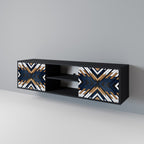 ARTFUL GEOMETRY 2-Door TV Stand in Black Finish