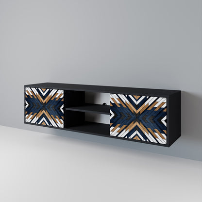 ARTFUL GEOMETRY 2-dörrars TV-bänk i svart finish