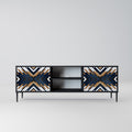 ARTFUL GEOMETRY 2-Door TV Stand in Black Finish