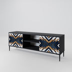 ARTFUL GEOMETRY 2-Door TV Stand in Black Finish