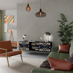 ARTFUL GEOMETRY 2-Door TV Stand in Black Finish