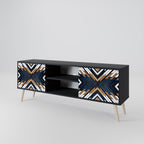 ARTFUL GEOMETRY 2-Door TV Stand in Black Finish