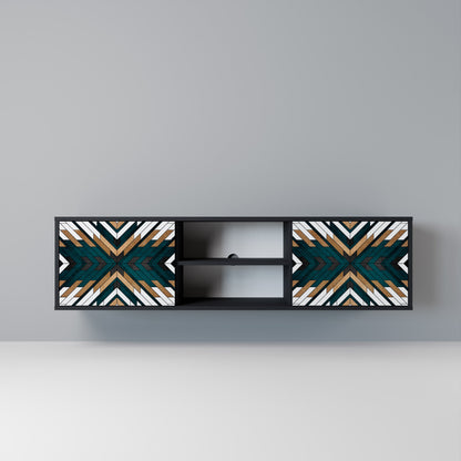 ARTISTIC GEOMETRY 2-dörrars TV-bänk i svart finish