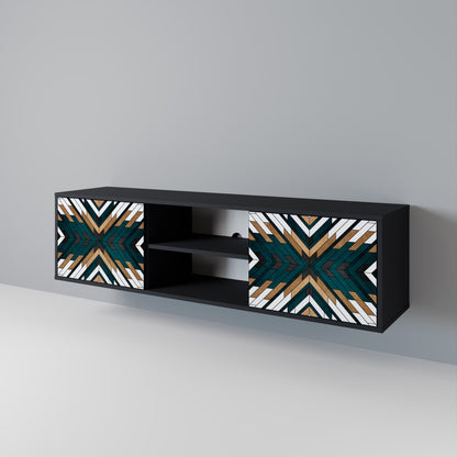ARTISTIC GEOMETRY 2-dörrars TV-bänk i svart finish