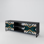 ARTISTIC GEOMETRY 2-Door TV Stand in Black Finish